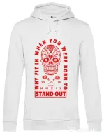 Hoodie barbat cu gluga Born to stand out Alb
