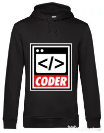 Hoodie barbat cu gluga Coder Negru