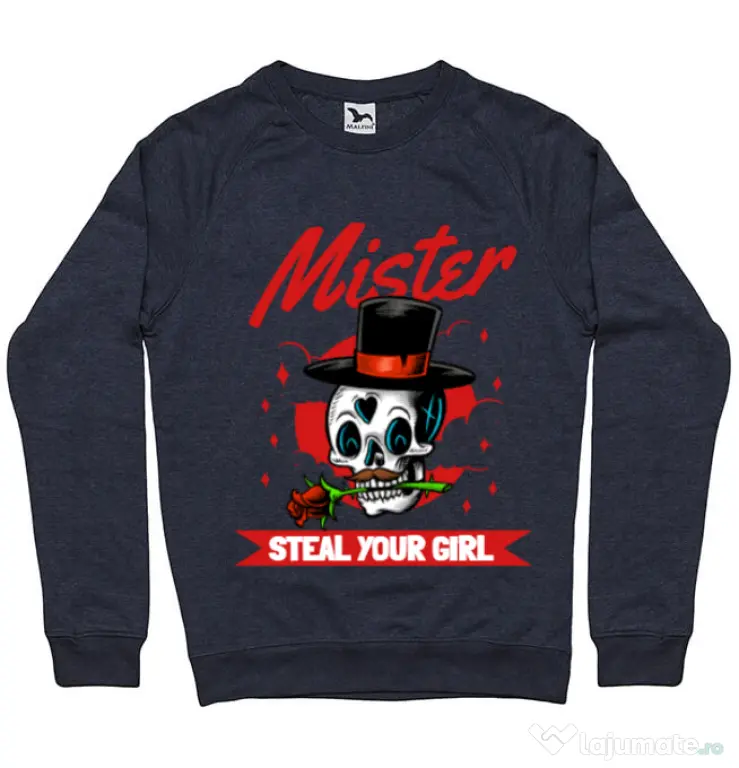 Bluza ADLER barbat Mr. steal your girl Denim inchis
