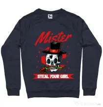 Bluza ADLER barbat Mr. steal your girl Denim inchis