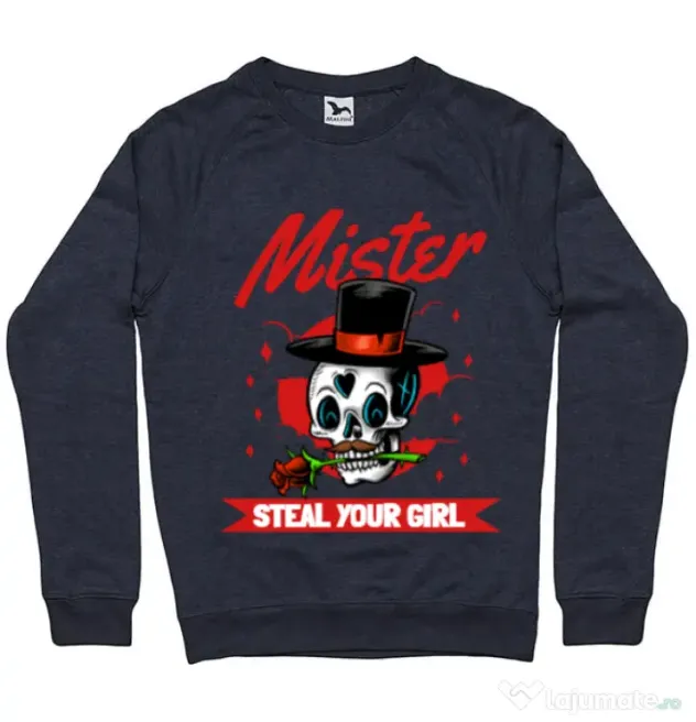 Bluza ADLER barbat Mr. steal your girl Denim inchis