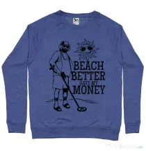Bluza ADLER barbat Beach better have my money Albastru melanj