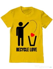 Tricou ADLER barbat Recycle love Galben