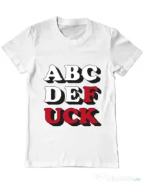 Tricou ADLER barbat The alphabet Alb