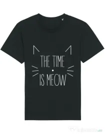 Tricou STANLEY STELLA barbat The time is meow Negru