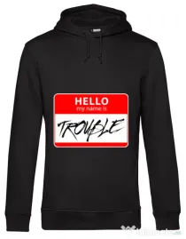 Hoodie barbat cu gluga Trouble Negru