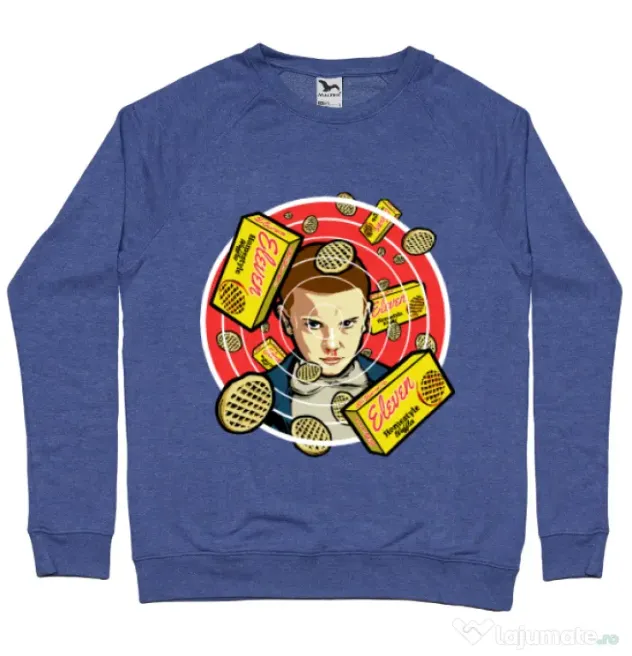 Bluza ADLER barbat Stranger Waffles Albastru melanj