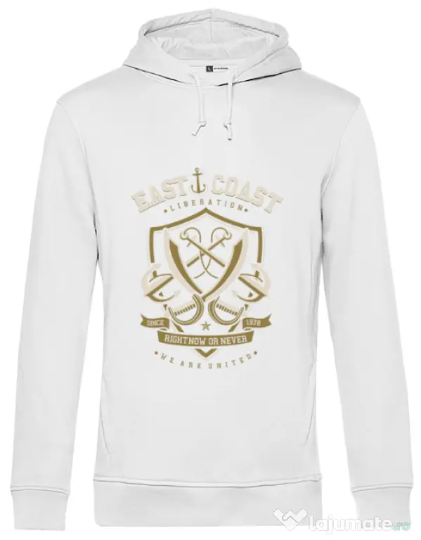 Hoodie barbat cu gluga East Coast Alb