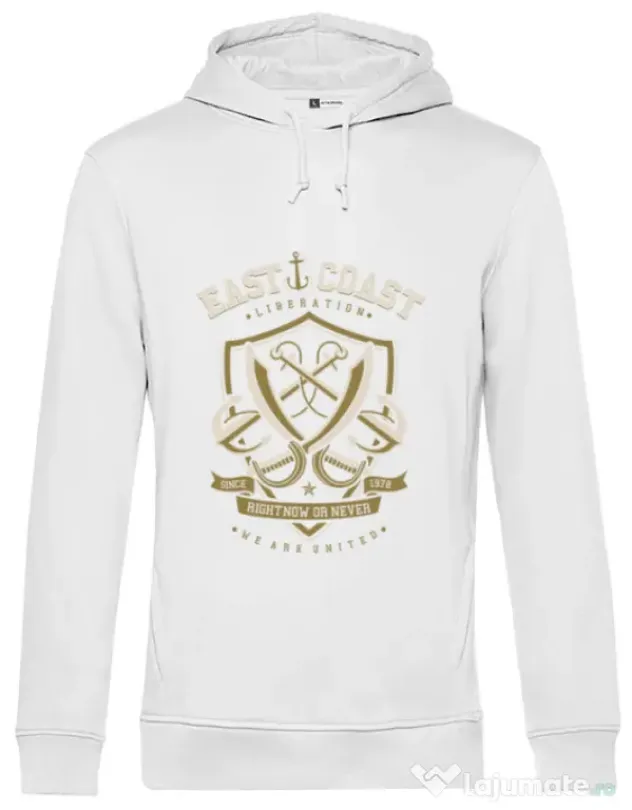 Hoodie barbat cu gluga East Coast Alb