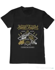 Tricou ADLER barbat Keep Fight Negru