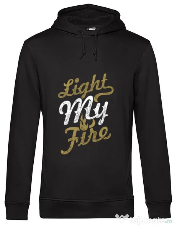 Hoodie barbat cu gluga Light My Fire Negru