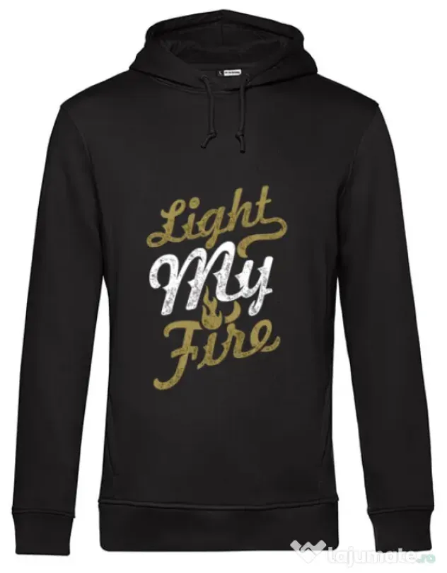 Hoodie barbat cu gluga Light My Fire Negru