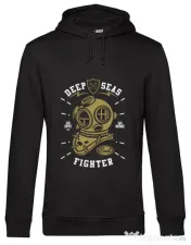 Hoodie barbat cu gluga Deep Seas Fighter Negru 