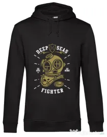 Hoodie barbat cu gluga Deep Seas Fighter Negru