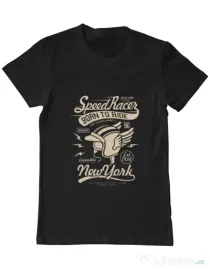 Tricou ADLER barbat Speed Racer Negru
