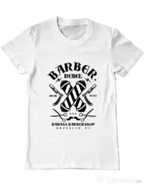 Tricou ADLER barbat Barber Rebel II Alb