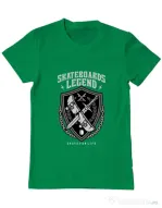 Tricou ADLER barbat Skateboards Legend Verde mediu