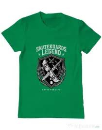 Tricou ADLER barbat Skateboards Legend Verde mediu