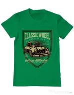 Tricou ADLER barbat Classic Wheel Verde mediu