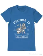 Tricou ADLER barbat Welcome To L.A Albastru azuriu