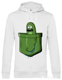 Hoodie barbat cu gluga Pocket Pickle Alb
