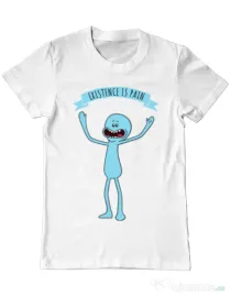 Tricou ADLER barbat Existence is pain Alb
