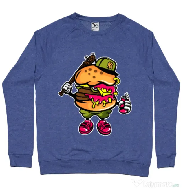 Bluza ADLER barbat Bastard burger Albastru melanj