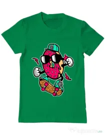Tricou ADLER barbat Donut skater Verde mediu