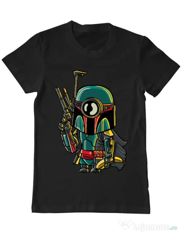 Tricou ADLER barbat Minion Boba Fett Negru