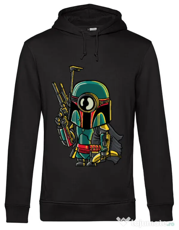 Hoodie barbat cu gluga Minion Boba Fett Negru