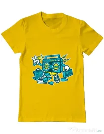 Tricou ADLER barbat Boombox Galben