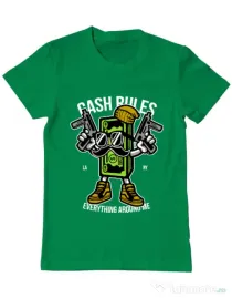Tricou ADLER barbat Cash rules Verde mediu