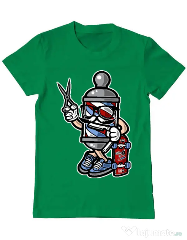 Tricou ADLER barbat Barber Skater Verde mediu