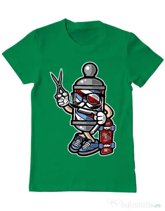 Tricou ADLER barbat Barber Skater Verde mediu