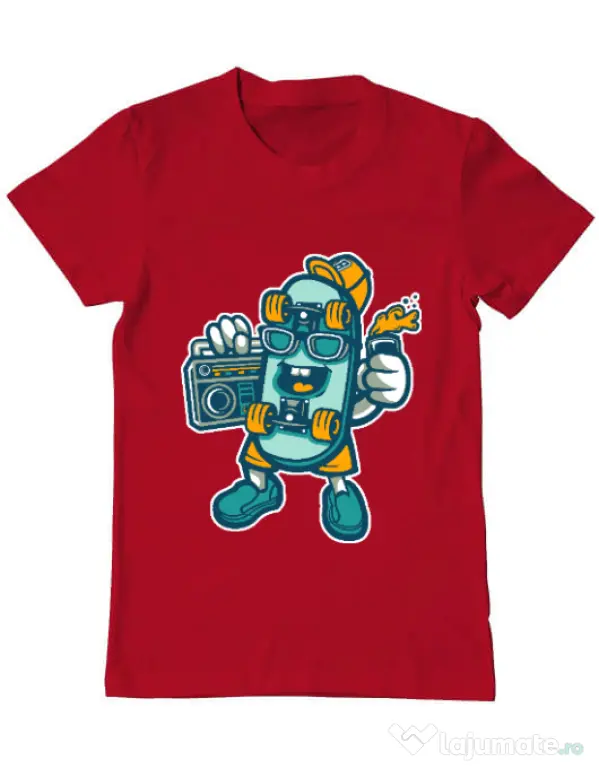 Tricou ADLER barbat Skate bastard Rosu