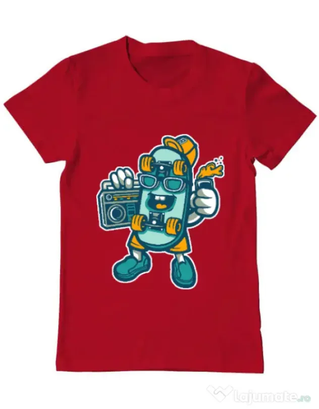 Tricou ADLER barbat Skate bastard Rosu