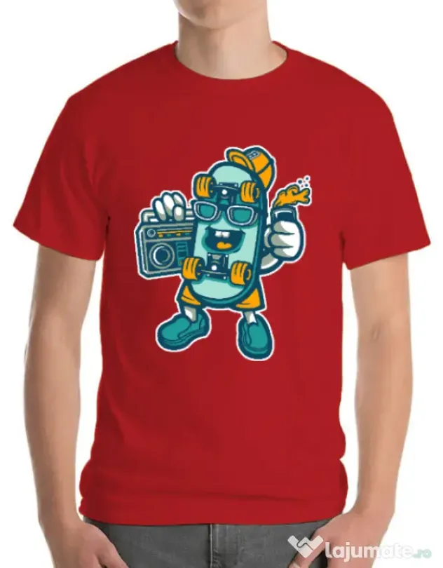 Tricou ADLER barbat Skate bastard Rosu