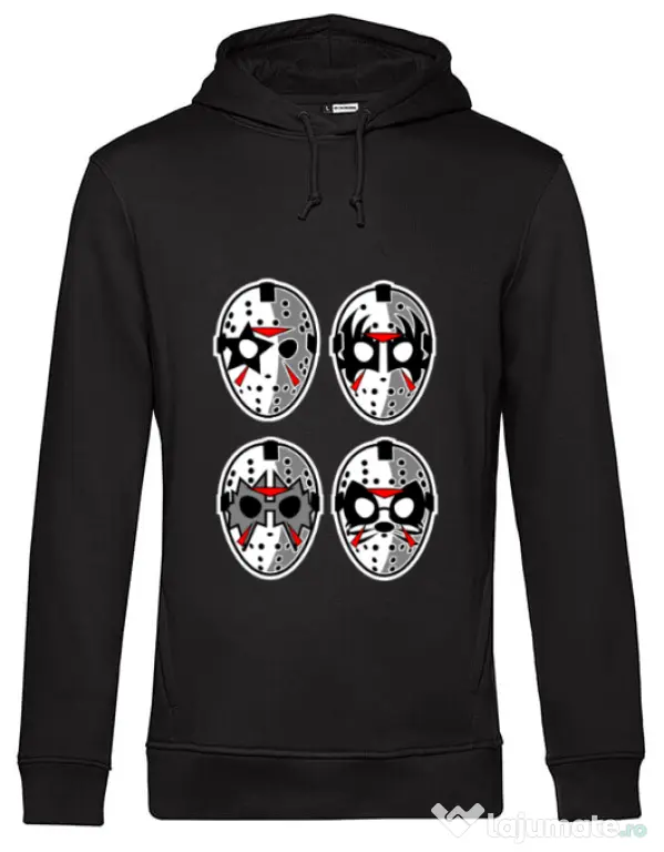 Hoodie barbat cu gluga Jason Rock Faces Negru