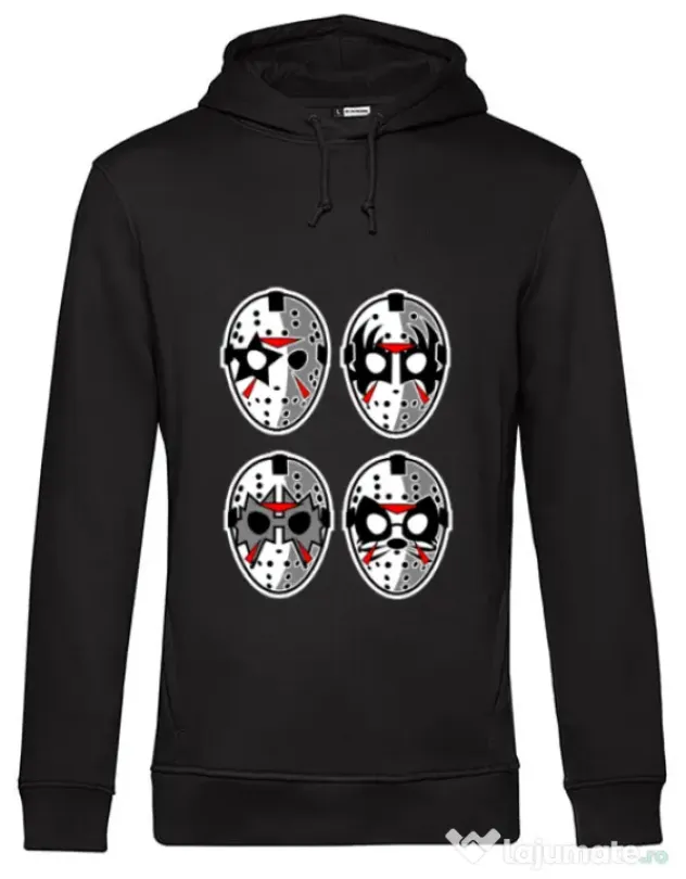 Hoodie barbat cu gluga Jason Rock Faces Negru