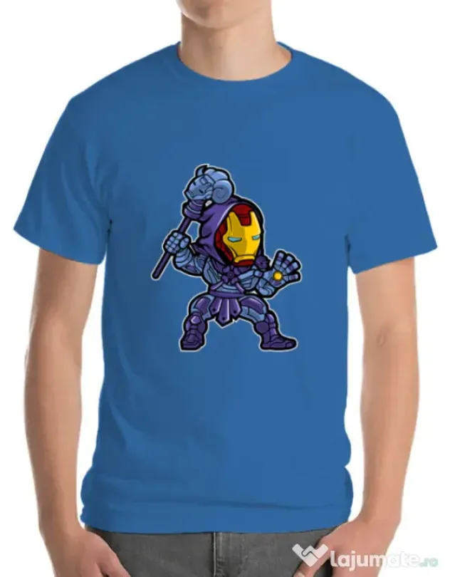 Tricou ADLER barbat Iron Skeletor Albastru azuriu
