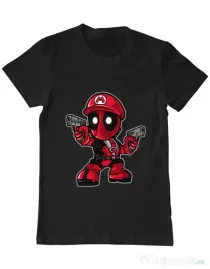 Tricou ADLER barbat Mario Deadpool Negru