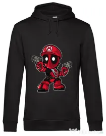 Hoodie barbat cu gluga Mario Deadpool Negru