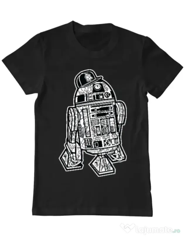 Tricou ADLER barbat Street R2D2 Negru