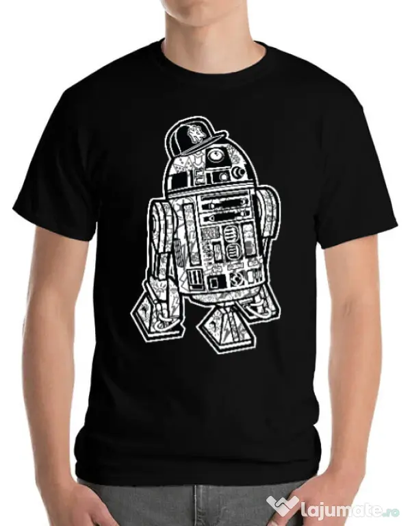Tricou ADLER barbat Street R2D2 Negru