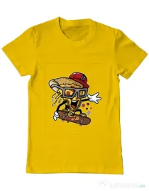 Tricou ADLER barbat Pizza Skater Galben