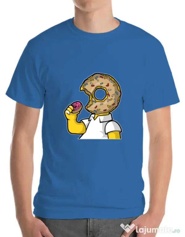 Tricou ADLER barbat I Like Donut Albastru azuriu