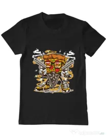 Tricou ADLER barbat Pizza Gangster Negru