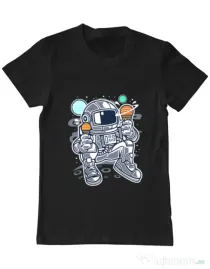 Tricou ADLER barbat Astronaut Ice Cream Negru