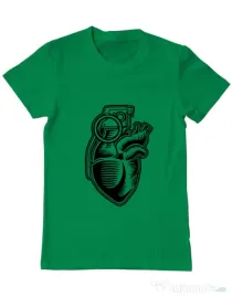 Tricou ADLER barbat Grenade Heart Verde mediu