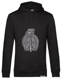 Hoodie barbat cu gluga Grenade Ribcage Negru